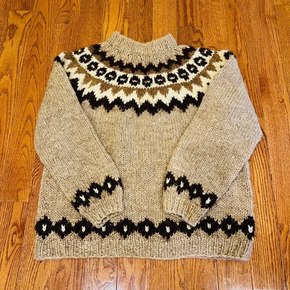 Hilda ltd Icelandic Wool Hand Knit Nordic Sweater Size Medium - Picture 9 of 16